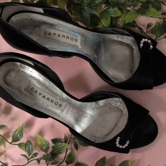 Caparros Elegant Black Heels with Rhinestone Embellishment - Picture 3 of 6